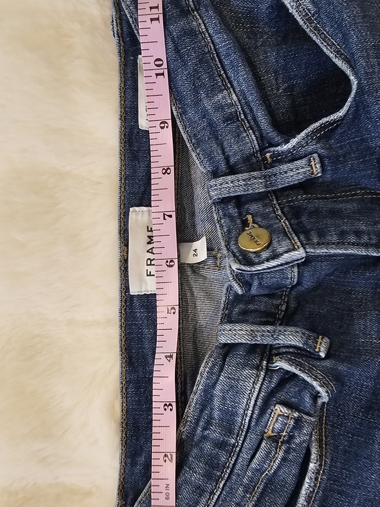 FRAME Le Skinny de Jeanne Jeans Size 24 Distressed Raw Hem - Picture 2 of 7